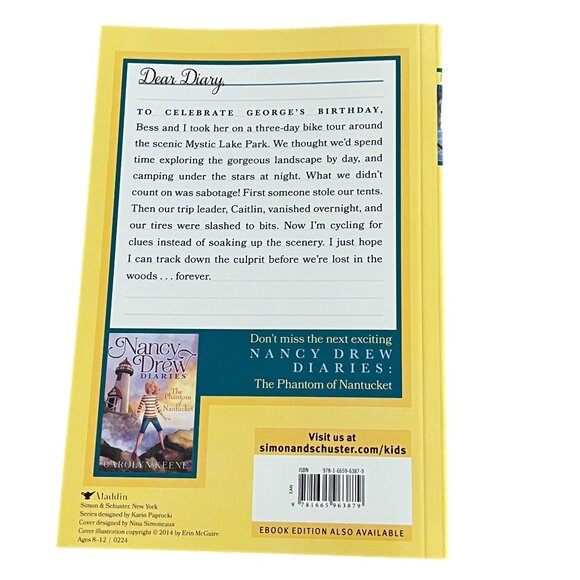 Nancy Drew Diaries Secret at Mystic Lake Paperback Kids Mystery Book - Picture 2 of 2